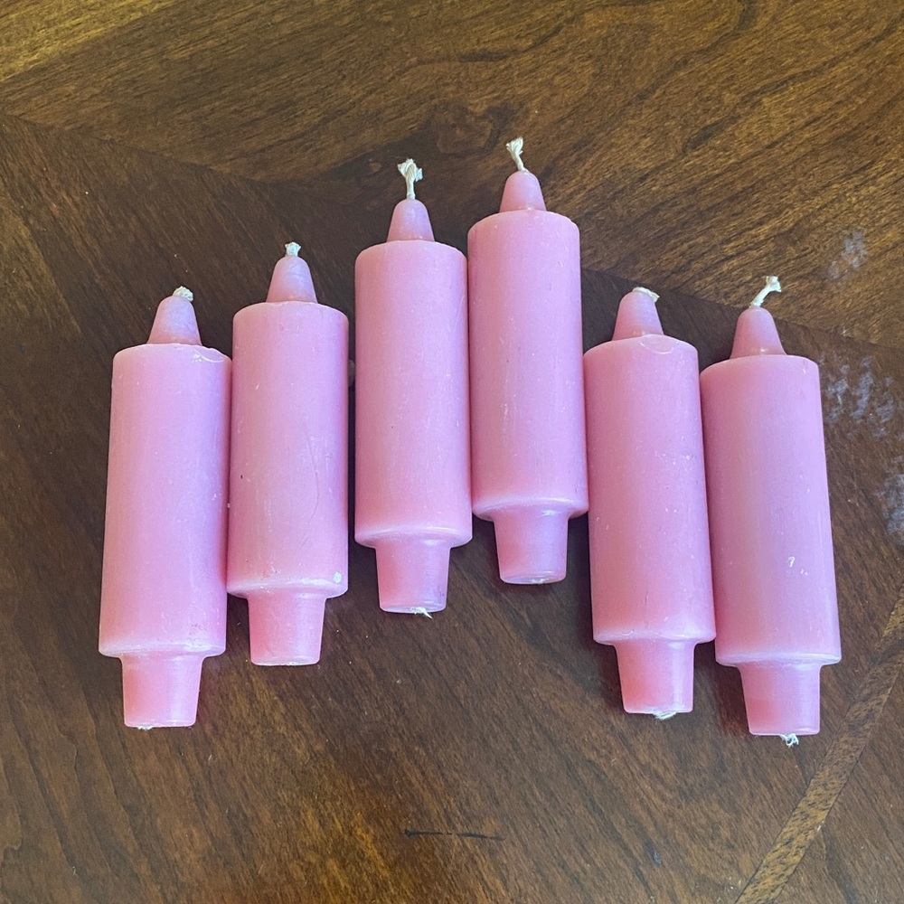 Vintage 5” Unscented Mauve Coach Candles Set of 6